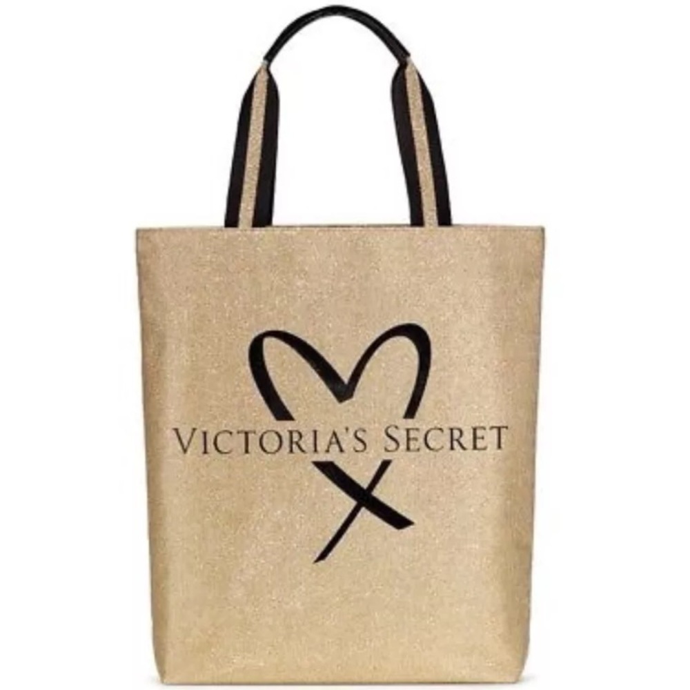 Victoria's Secret Gold heart Tote NWT